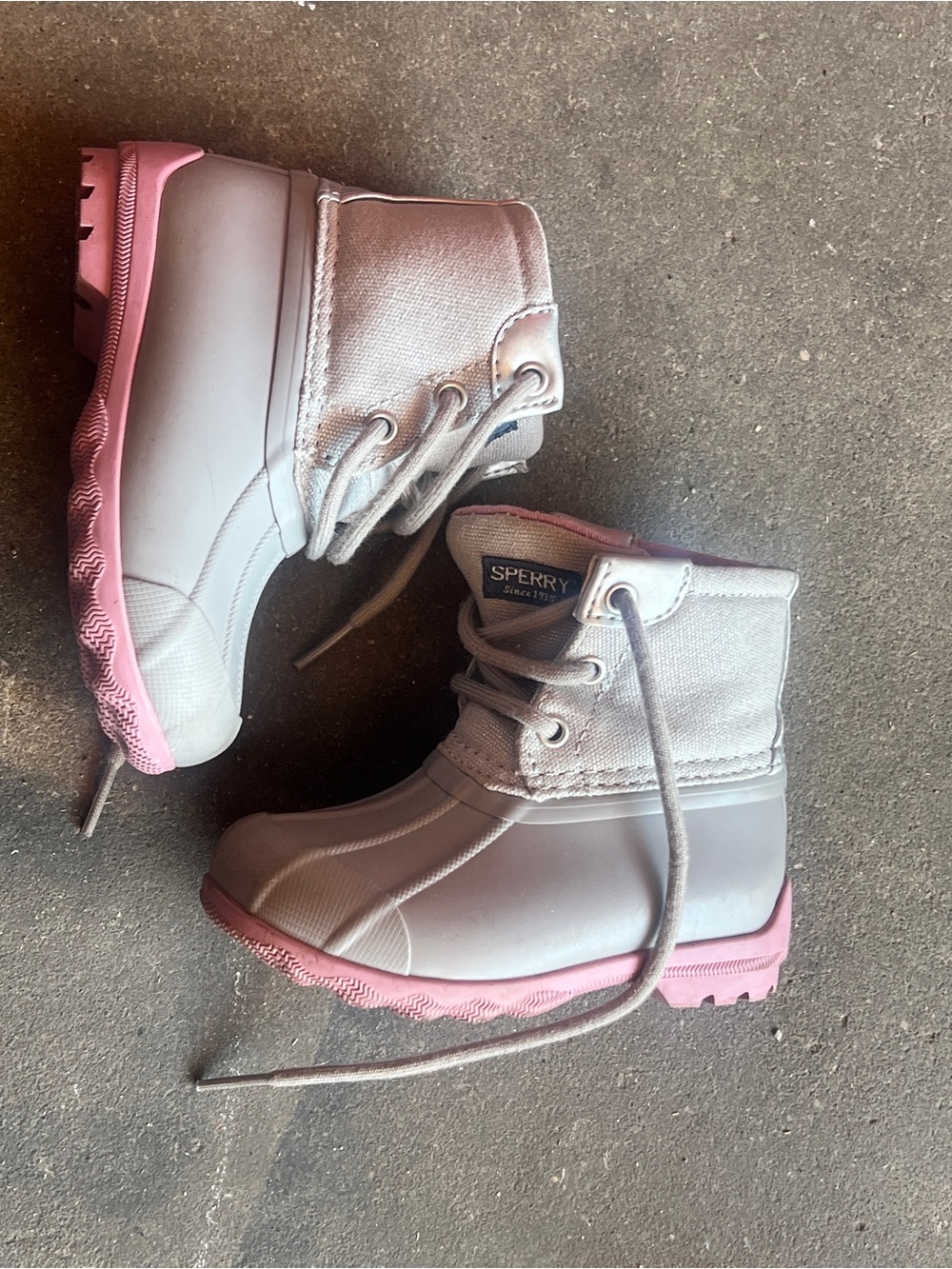 EUC Sperry top sider port boot girls winter snow bootss toddler size 7 pink grey